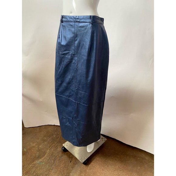 Eric Ryan Sport Womens Pencil Skirt Blue Maxi Back Slit Polyester Vintage 10 - Picture 8 of 11
